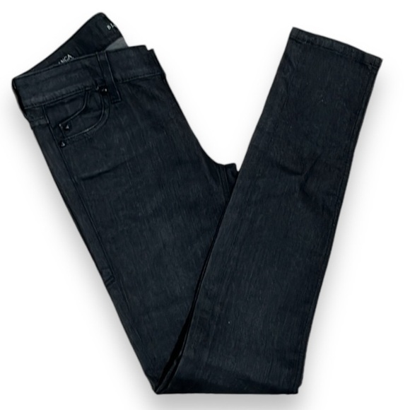 Affliction Womens Black Jeans Premium Bianca Mesh Skinny Fit  Size 26 NWT Moto - Picture 1 of 16